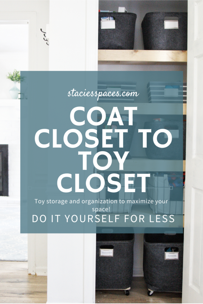 DIY toy closet, Toy storage, toy organization, coat closet transformation
